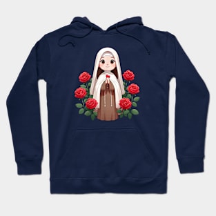 St Therese of Lisieux Little Flower Rose Catholic Saint Hoodie